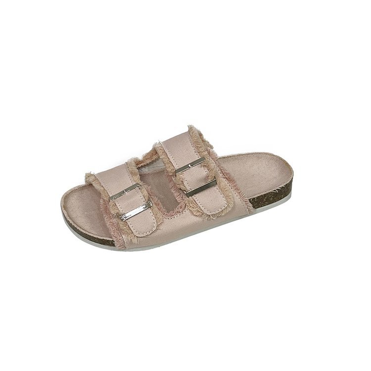 Womens Outdoor Belt-buckle Flat Slide Sandalssimple And Comfortable