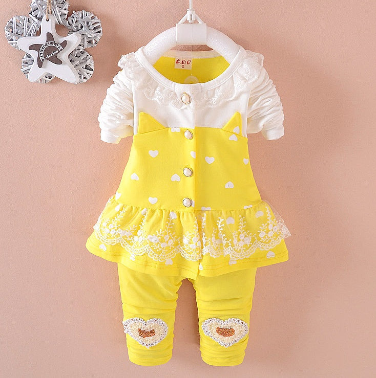 BibiCola Baby Girls Clothing Sets Toddle Tracksuits Kids Tops Pants 2pcs Tracksuits Kids Girls Clothes Baby Girl Clothes Set