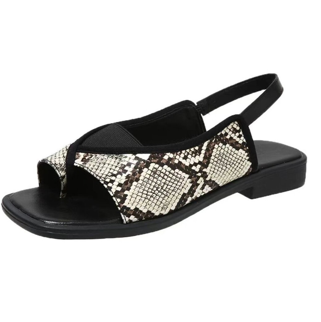 Womens Plus-Size Square-Toe Casual Flat Sandals