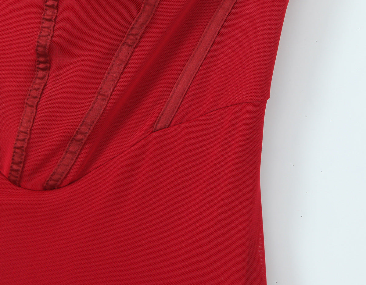 Slim fit long camisole dress