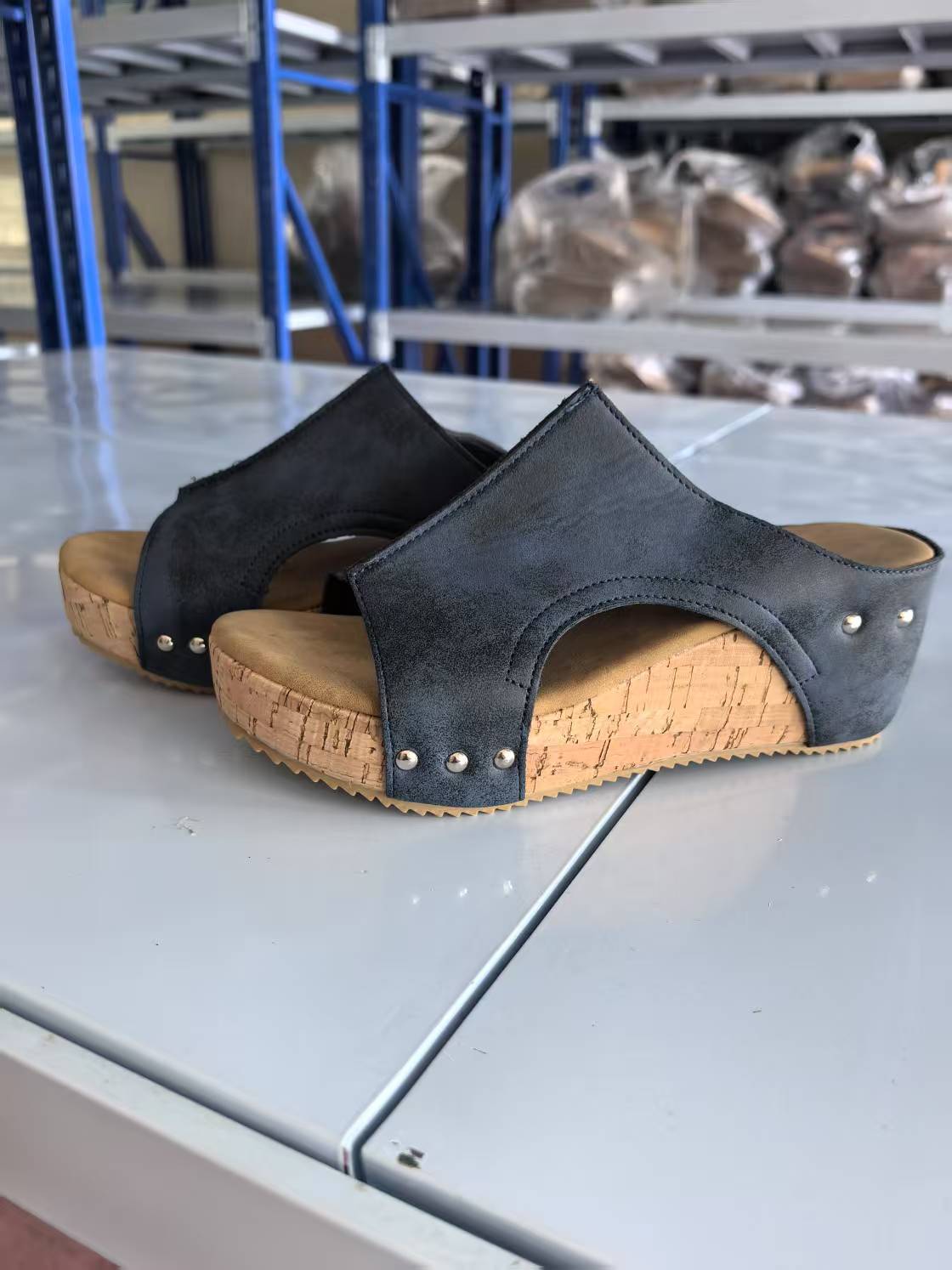 Wedge Sandals Popular Summer New Round Head Thick Bottom Roman Sandals