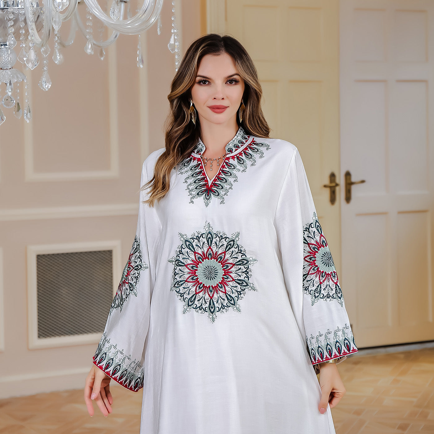 Muslim Long Robe Middle East Dubai Embroidered Dress