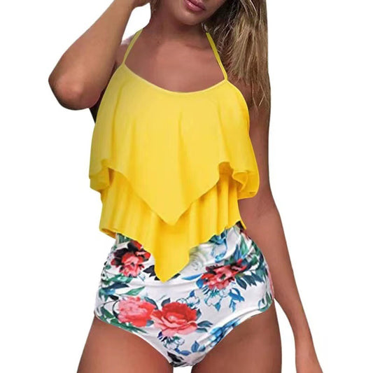 Ruffled Bikini New High Waist Swimsuit Women Swimwear Bikini