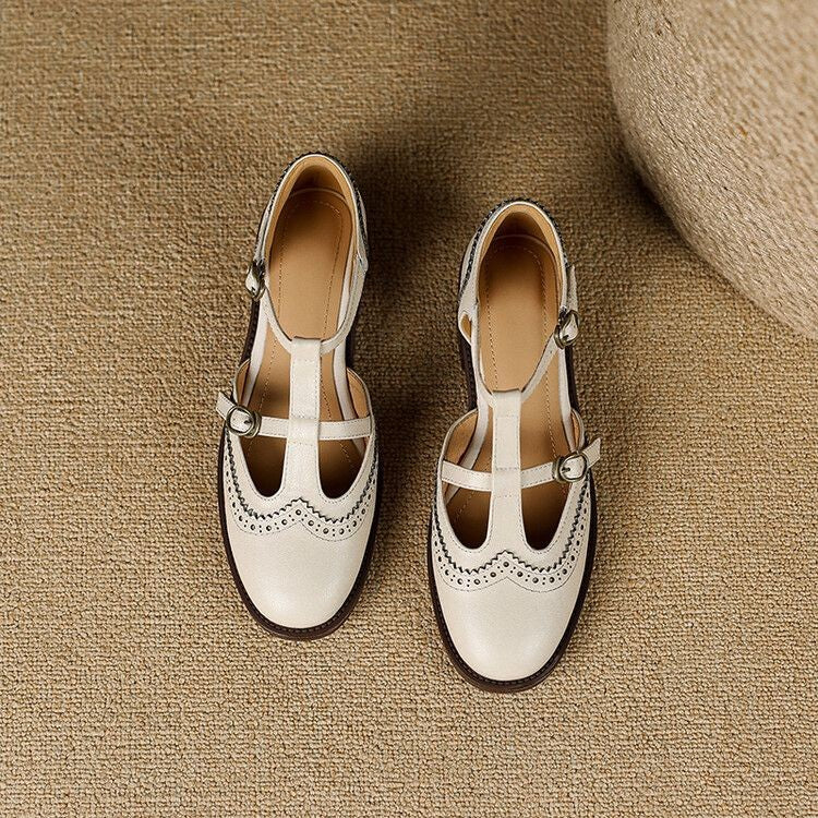 Retro Brogue Womens Shoes In British Style