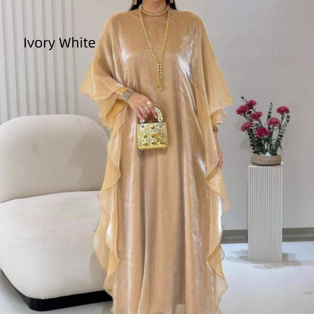 Women's Solid Color Loose Casual Dubai Cardigan Robe Dress