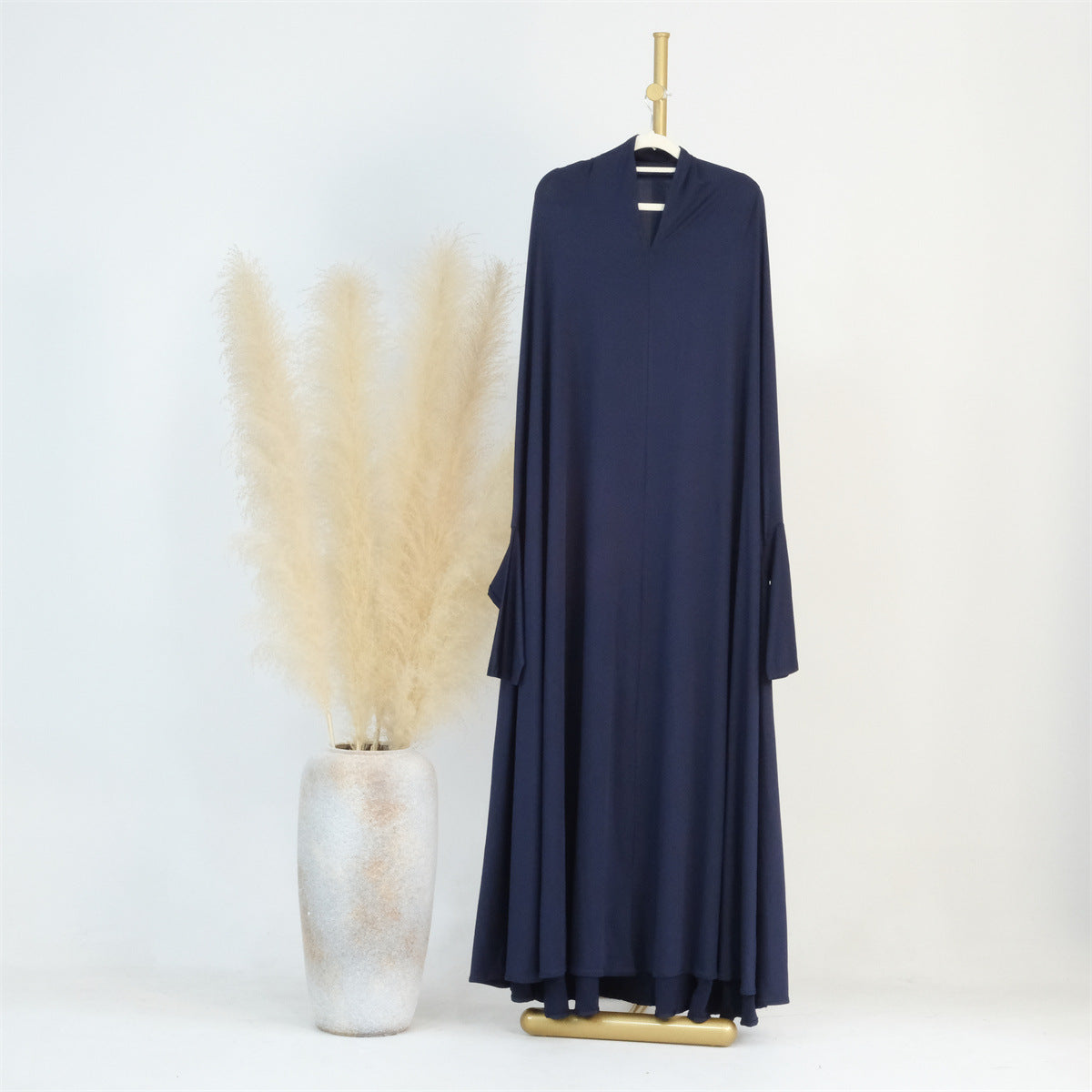 Middle East Dubai Turkey Solid Color Batwing Dress