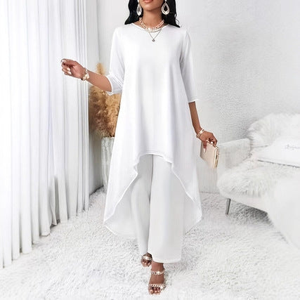 Womens Relaxed-fit Three-quarter-sleeve Top