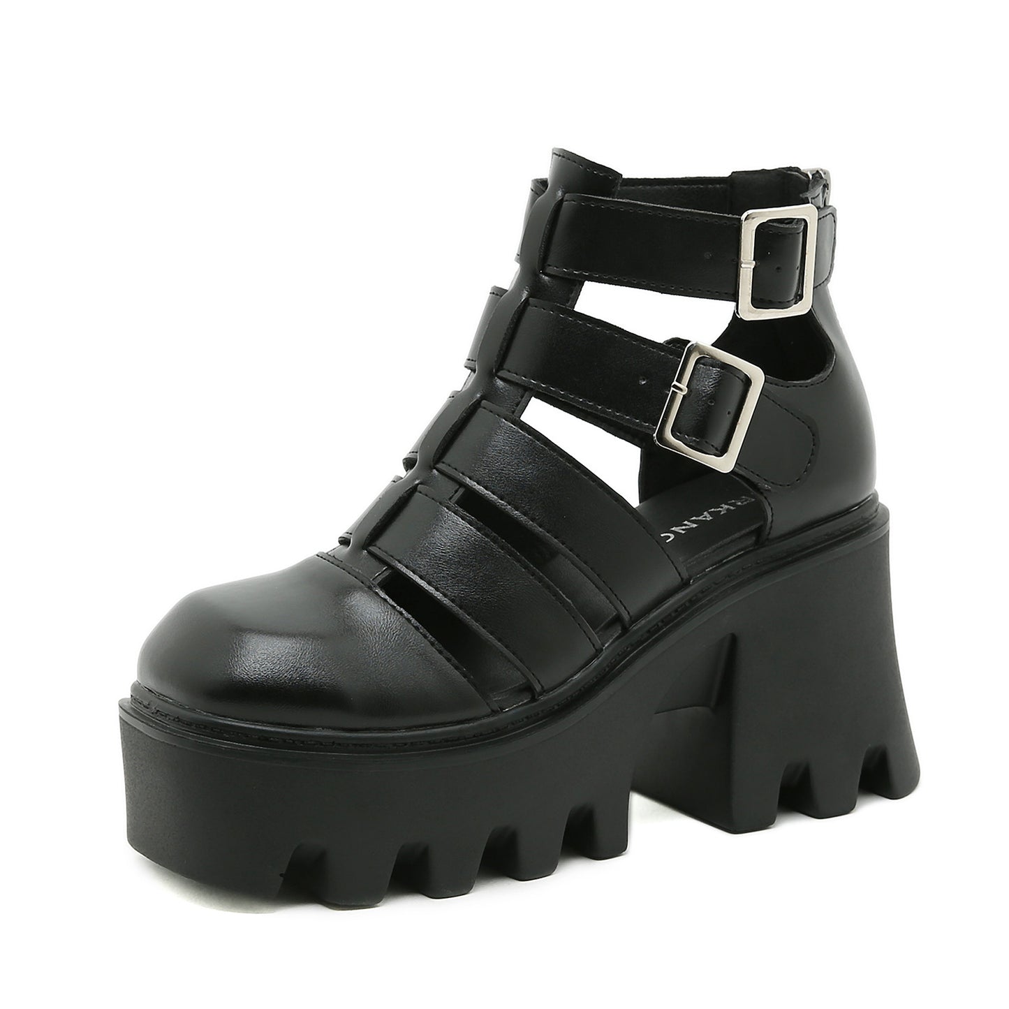 Beijing Hollow-out Roman Sandals Woven Vintage Breathable With Chunky Heels And Thick Soles