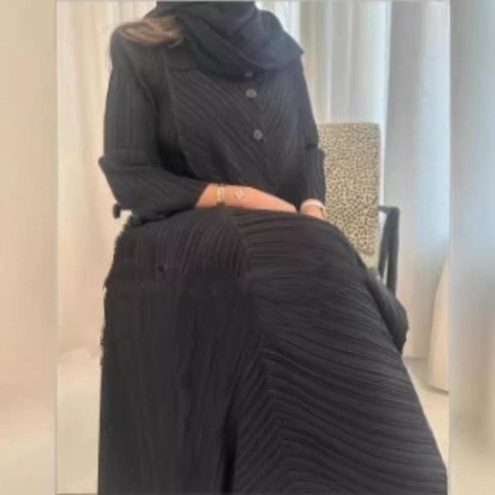 Middle East Dubai long robe dress women's plus size floral bud skirt apricot long skirt