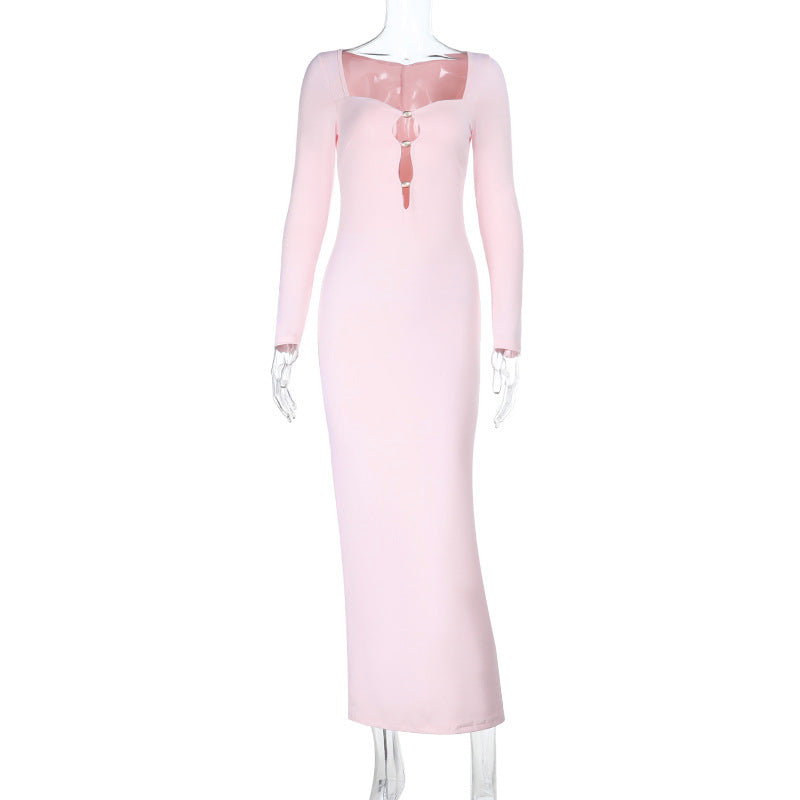 Sexy Fitted Long Sleeve Dress Women Long Dress
