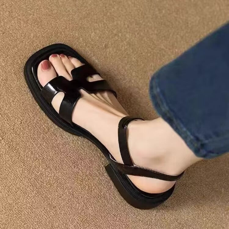 New Korean-style Versatile Flat Casual Sandals With A Single Strap