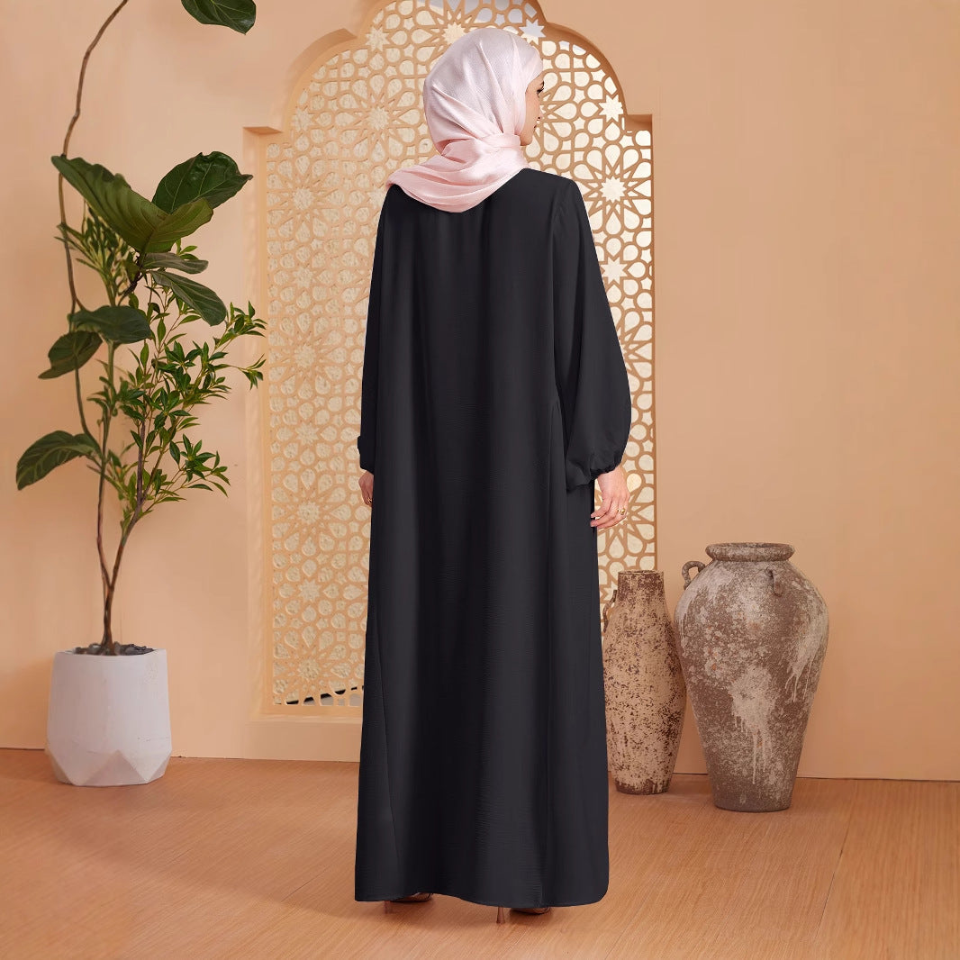Abaya Robe Women's Long Dress Middle East Turkey Solid Color Simple Loose dress