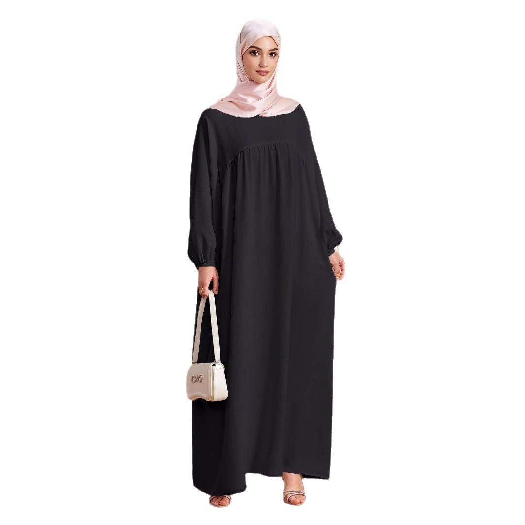 Abaya Robe Women's Long Dress Middle East Turkey Solid Color Simple Loose dress