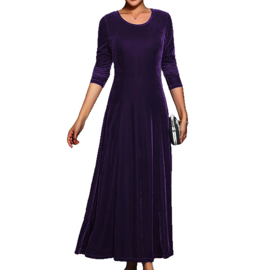 Round neck long sleeved dress