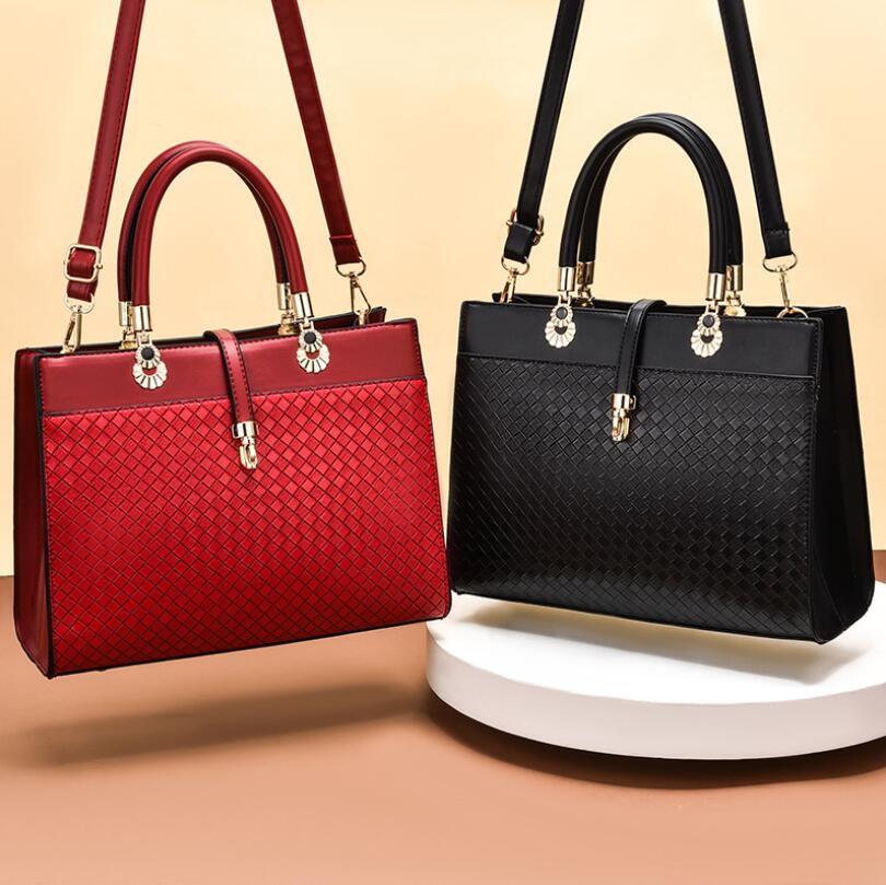 Autumn Winter High Quality Luxury Female Bag Woven Texture Ladies Large Capacity Handbag Bridal Bag Wedding Bag Womens Messenger Bag