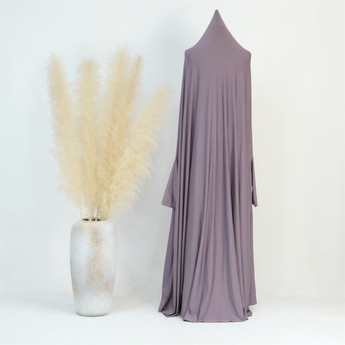 Middle East Dubai Turkey Solid Color Batwing Dress