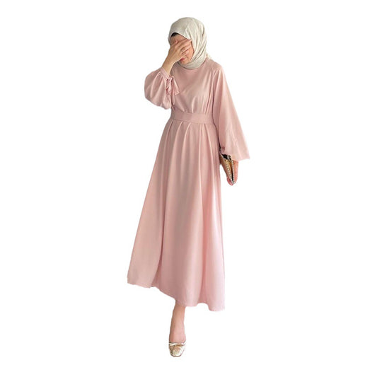 Muslim Arab Long Sleeve Dress with Elegant Style