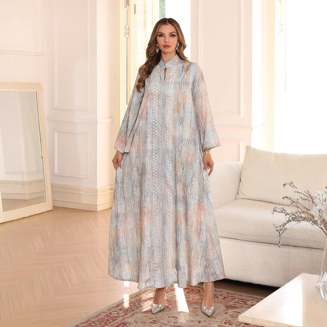 Muslim Women's Dress Islamic Clothing Middle East Elegant Fashion Printed  Long Robe