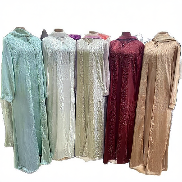 Solid-color long-sleeved Middle Eastern dress