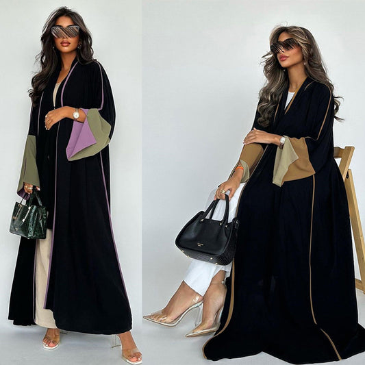 Elegant Long Dress Fashion Middle East Stitching Large Sleeves