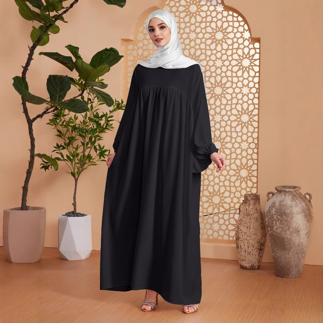 Abaya Robe Women's Long Dress Middle East Turkey Solid Color Simple Loose dress