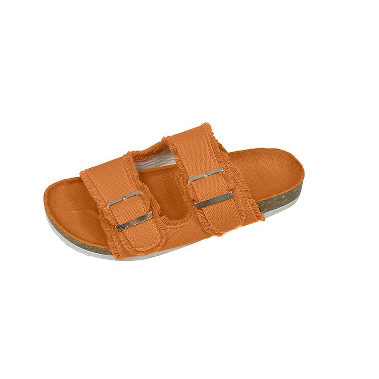 Womens Outdoor Belt-buckle Flat Slide Sandalssimple And Comfortable