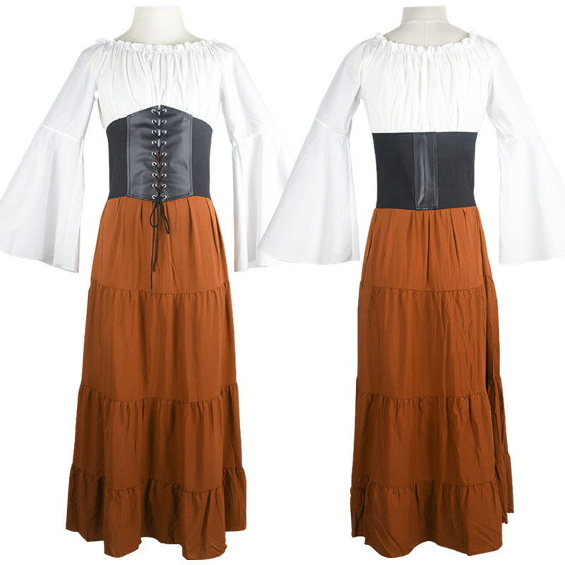 Victoria Long Dress  Long Sleeve Dress Renaissance Robe Medieval Dress