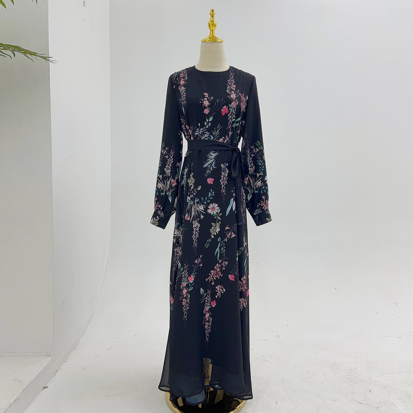 Pure American Chiffon Printed Dress Ankle-Length Printed Long Dress