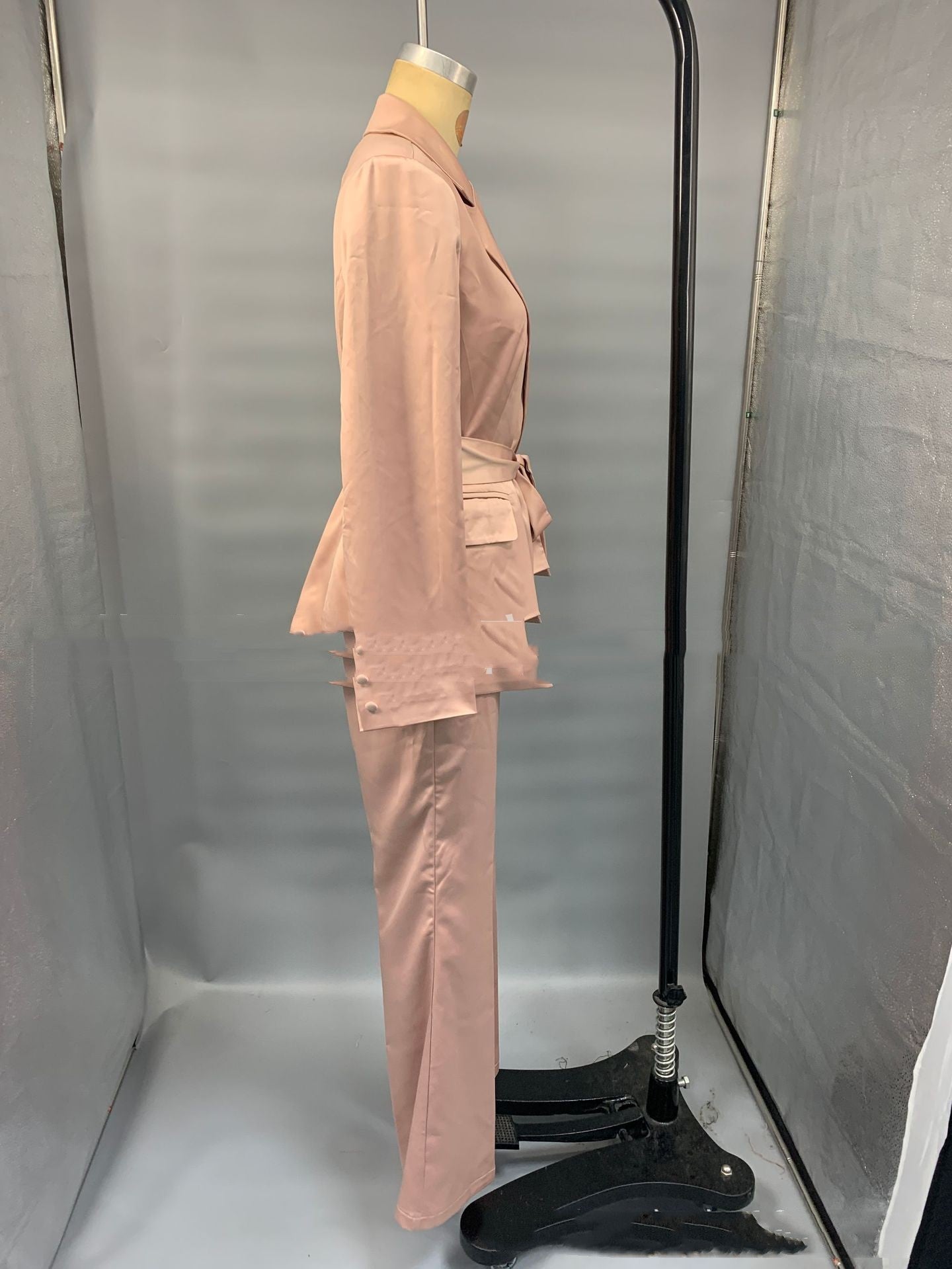 Womens Fashionable High-End Lace-Up Suit Pants Set