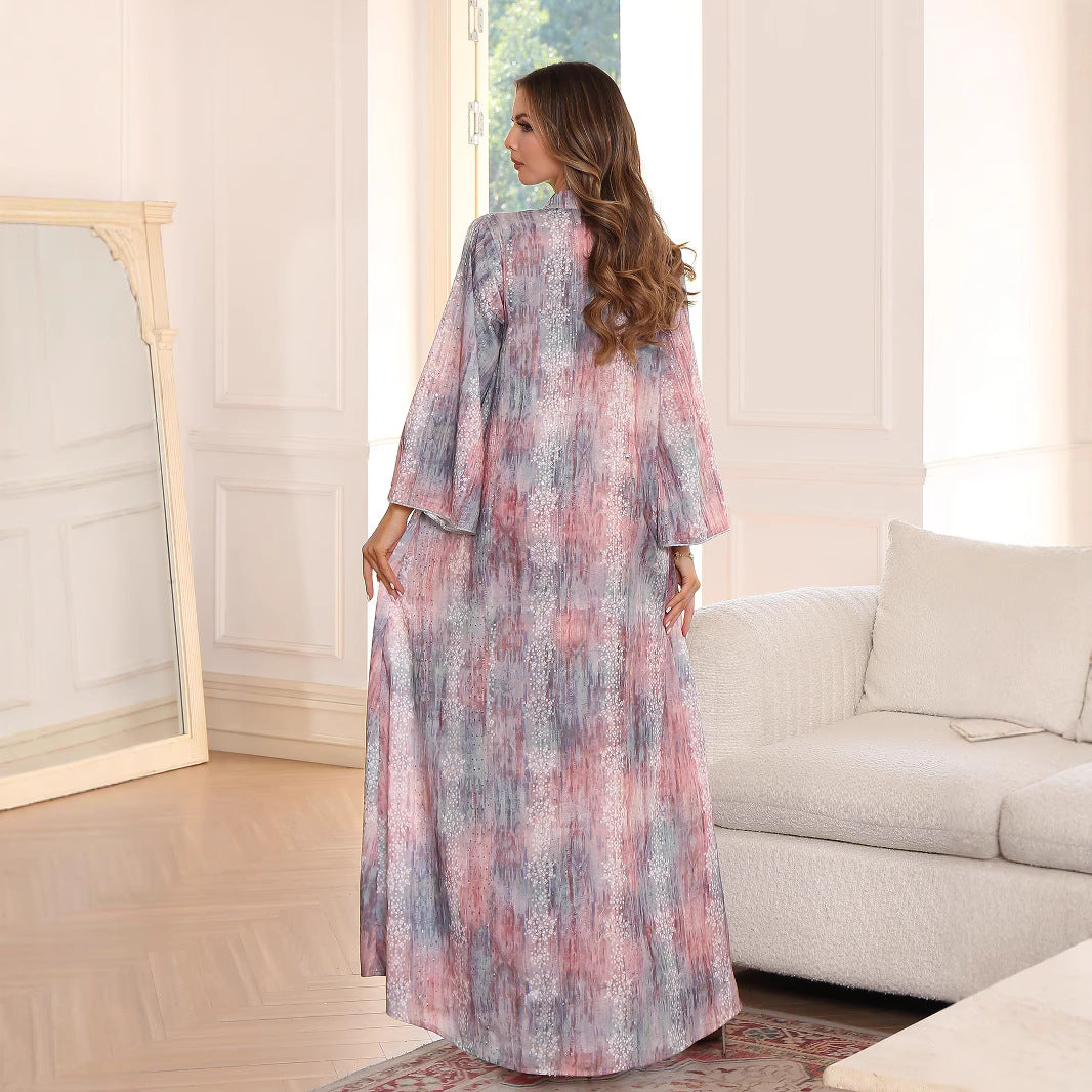 Muslim Women's Dress Islamic Clothing Middle East Elegant Fashion Printed  Long Robe