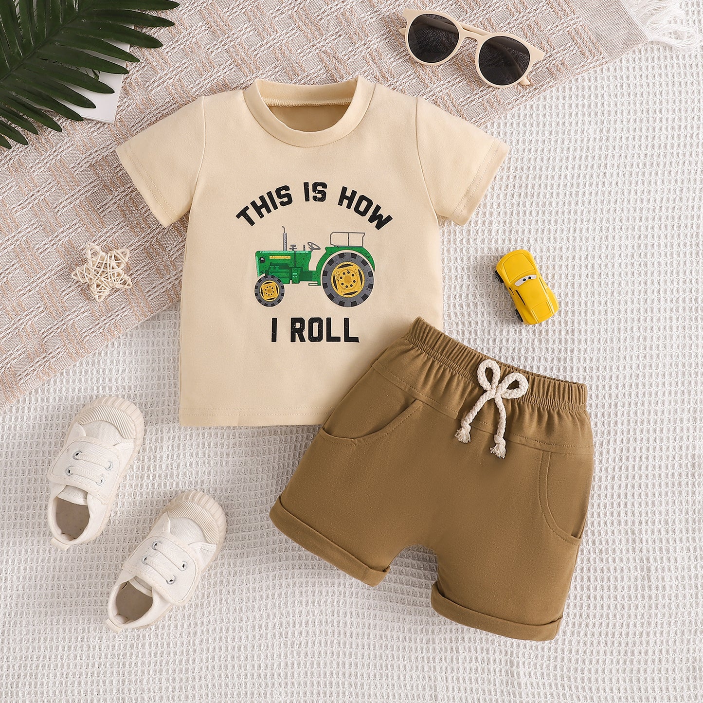 Summer New Tractor Printing Sports Suit