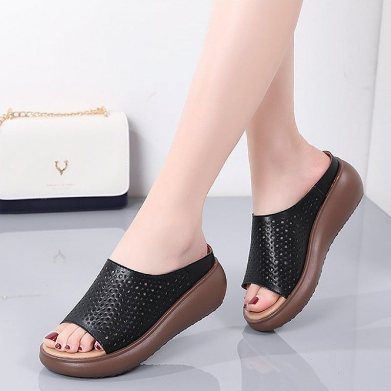 Peep Toe Open Toe Rocking Bottom Platform Heel Women's Shoes