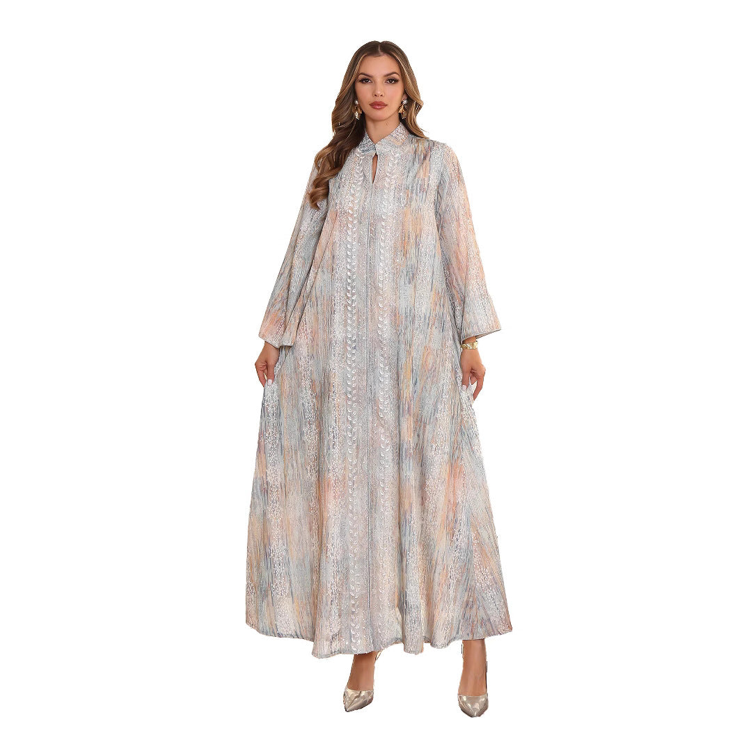 Muslim Women's Dress Islamic Clothing Middle East Elegant Fashion Printed  Long Robe
