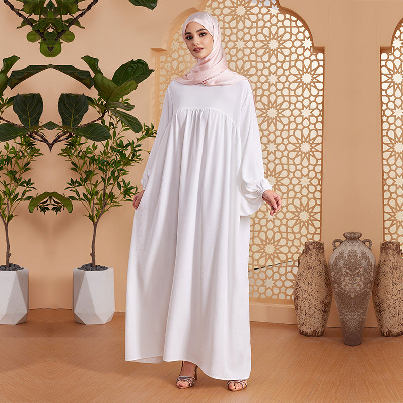 Abaya Robe Women's Long Dress Middle East Turkey Solid Color Simple Loose dress