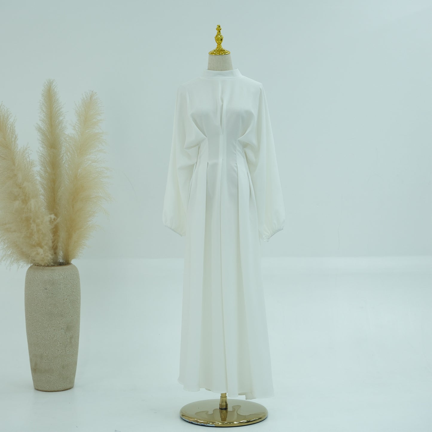 Middle East Turkey Dubai Solid Color Beam Sleeve dress