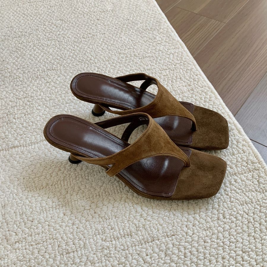 Retro-chic Minimalist Thong Stiletto Sandals