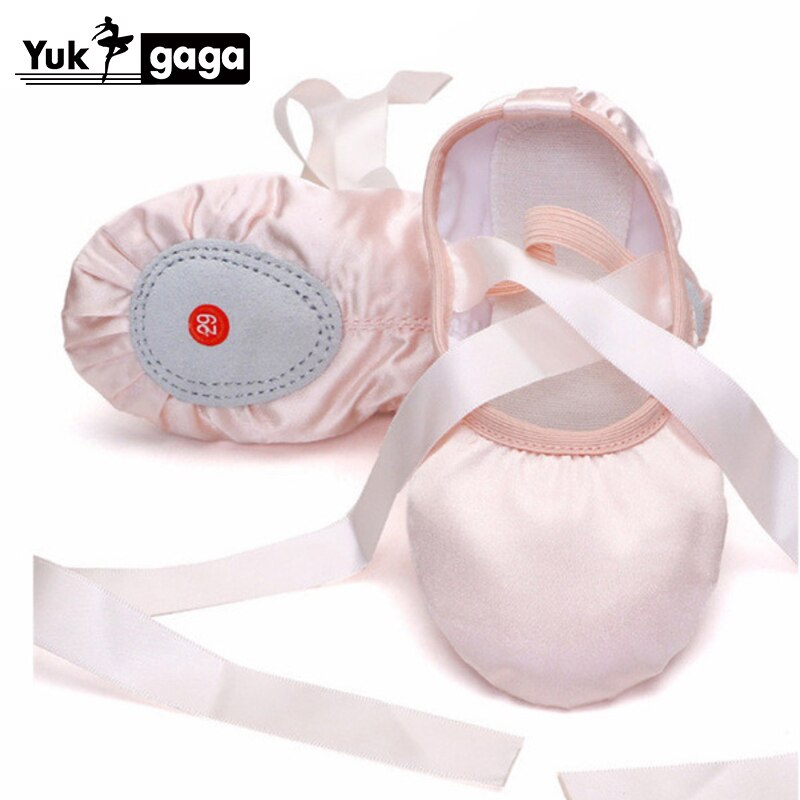 Ballet Dance Silk Dancing Shoes Pointe With Ribbon For Children Kids Girls Women Soft Flats Shoes Comfortable Fitness Slippers