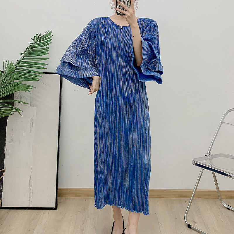 Wrinkle Dress Autumn/Winter New Middle East Foreign Trade Export Dress AliExpress Explosive Women's Clothing