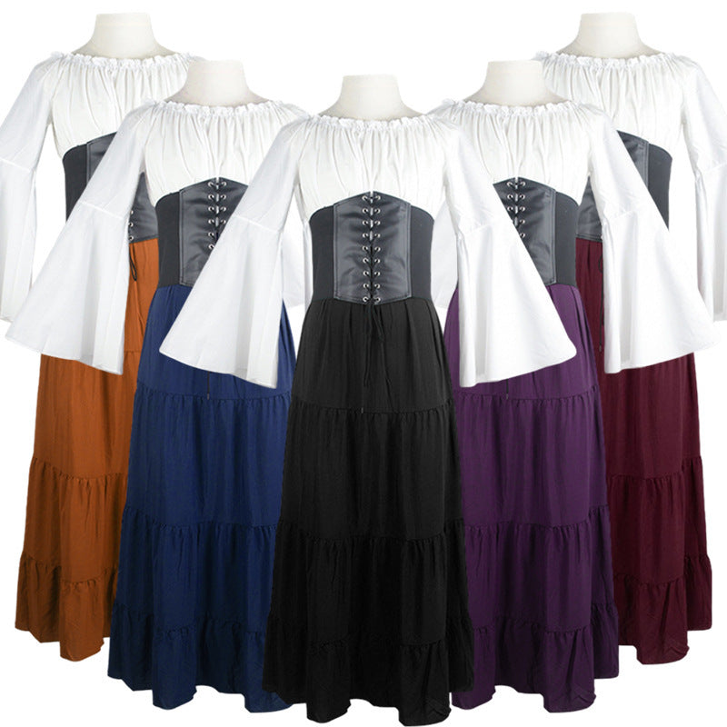 Victoria Long Dress  Long Sleeve Dress Renaissance Robe Medieval Dress