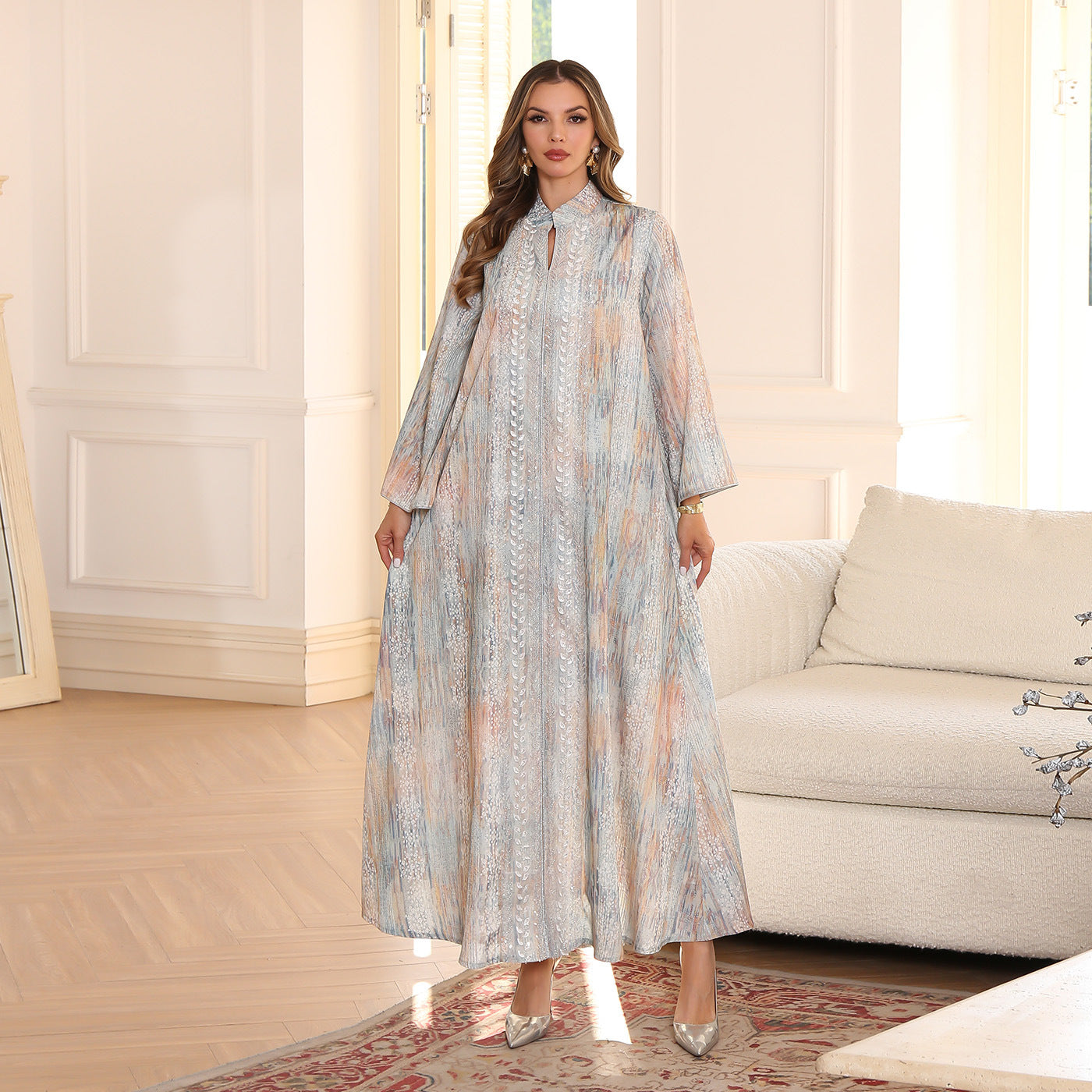 Muslim Women's Dress Islamic Clothing Middle East Elegant Fashion Printed  Long Robe