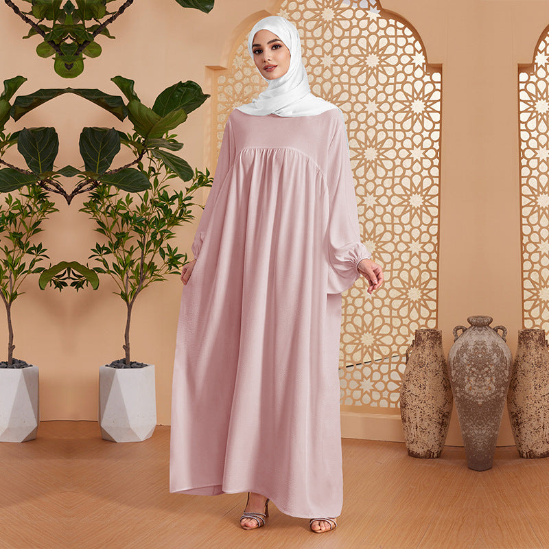 Abaya Robe Women's Long Dress Middle East Turkey Solid Color Simple Loose dress