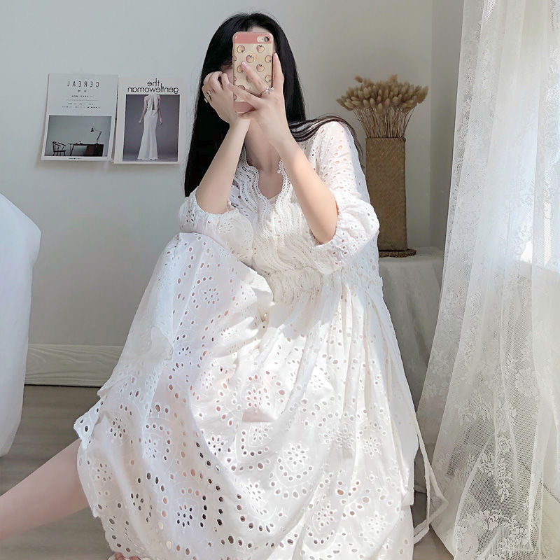 Super Fairy Slim New Women's Lace Embroidered Dress