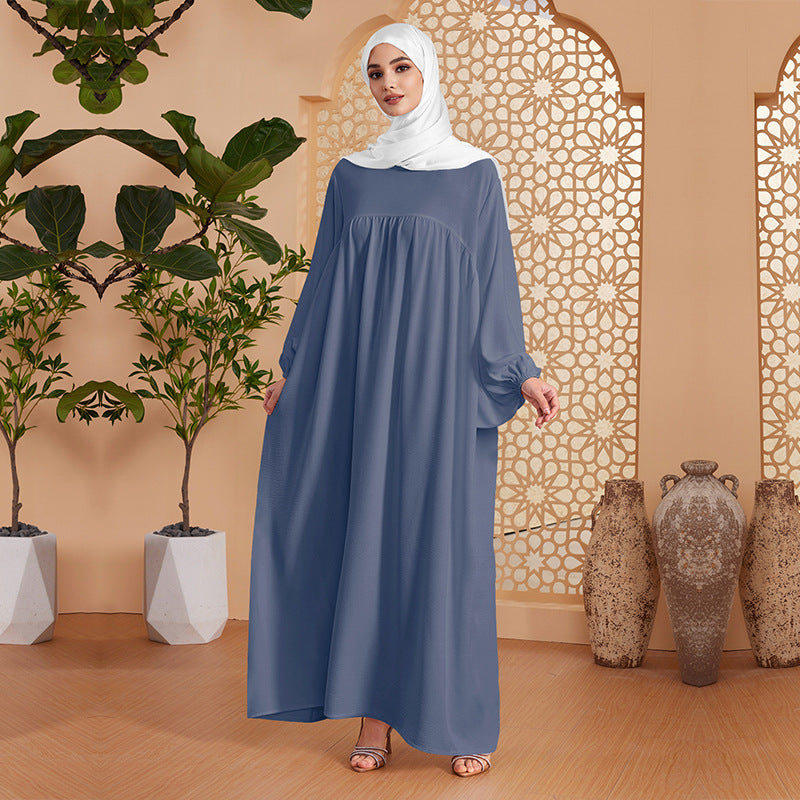 Abaya Robe Women's Long Dress Middle East Turkey Solid Color Simple Loose dress