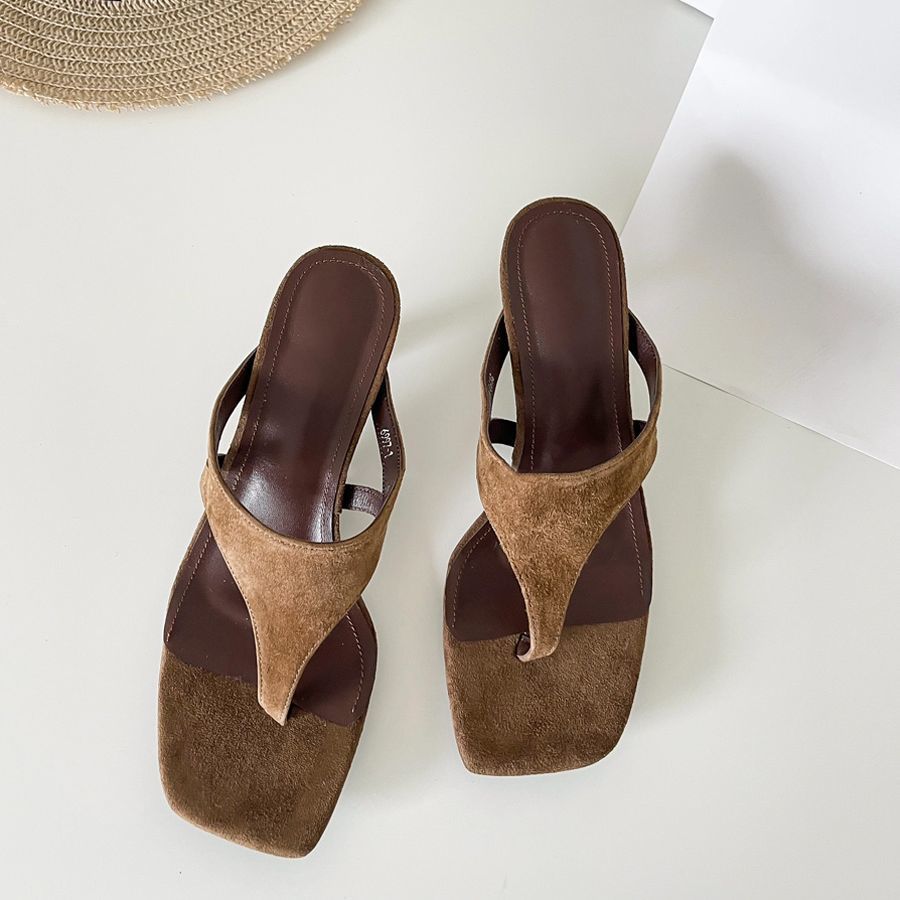 Retro-chic Minimalist Thong Stiletto Sandals