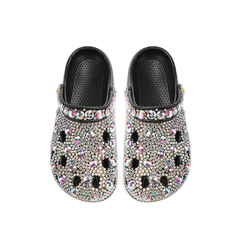 Platform Rhinestone Hole Shoes Casual Sandals