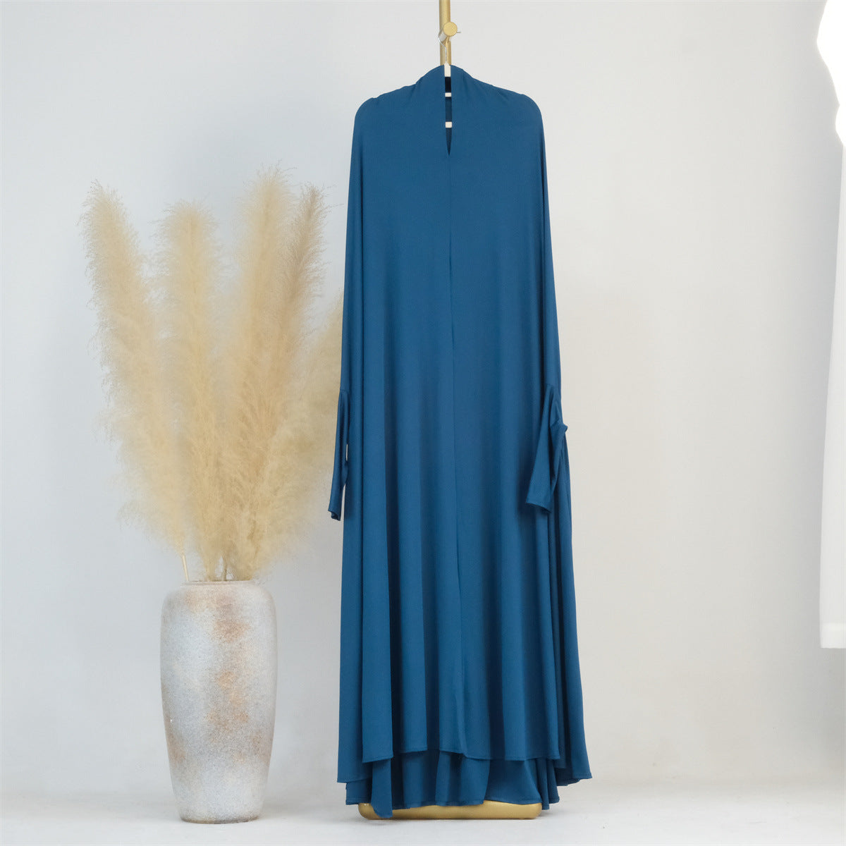 Middle East Dubai Turkey Solid Color Batwing Dress